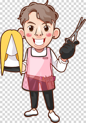 편집이미지 직업 웃음 머리 미용용품 미용실 미용사 이발 고객 서비스 가발 머리손질 PNG 전문 창의성 스타일 표정 신체부위 뷰티 뷰티샵 오브젝트 파일형식