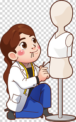 편집이미지 직업 디자인 옷 패션 소녀 흰색 실험복 작업 마네킹 집중 오브젝트 그림 의상디자인 PNG 창의력 창작 여자 어린이 컬러 컨셉 가운 파일형식