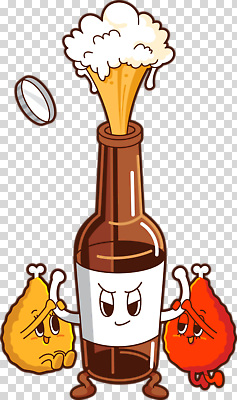편집이미지 캐릭터 음료 상징 맥주 빨간색 노란색 파티 축제 거품 유머 즐거움 PNG 감정 컬러 주류 이벤트 파일형식