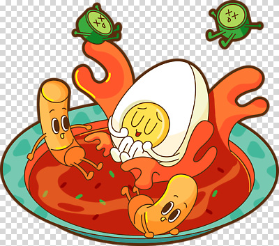 편집이미지 캐릭터 감정 음식 컬러 디저트 표현 유머 즐거움 그림 장면 PNG 파일형식