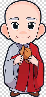 전통 감정 종교 컨셉 관계 표정 성직자 파일형식 승려 귀여움 옷 오브젝트 웃음 문화 전통의상 불교 기쁨 친구 만남 상징 편집이미지 PNG