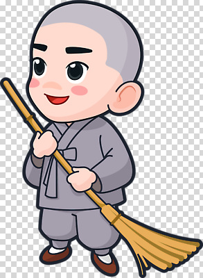 나무 남자 아시아 어린이 컨셉 모션 표정 라이프 성직자 청소도구 생태계 파일형식 대나무 빗자루 마을 평화 걷기 미소 전통 한국 승려 소년 일상 자연 문화 성격 편집이미지 PNG