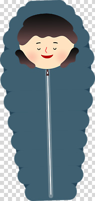 계절 컨셉 표정 신체부위 물 감각 파일형식 침낭 편안함 따뜻함 수면 사람 얼굴 미소 휴식 겨울 귀여움 디자인 분위기 컬러 편집이미지 PNG