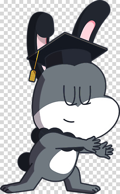 교육 감정 컨셉 졸업 포유류 신체부위 반려동물 파일형식 토끼 캐릭터 기쁨 손 동물 축하 성공 표정 귀여움 학생 졸업식 편집이미지 PNG