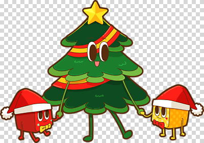 자연요소 기념일 감정 컬러 컨셉 크리스마스 관계 신체부위 파일형식 크리스마스트리 캐릭터 축제 귀여움 손 즐거움 연말 분위기 노란색 빨간색 장식 별 기쁨 친구 편집이미지 PNG