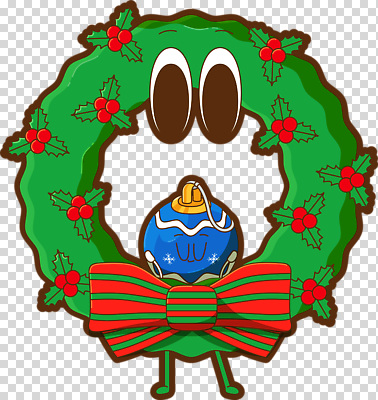 계절 기념일 꽃 컬러 표정 파일형식 크리스마스 장식 화환 캐릭터 리본 파란색 빨간색 감정 축제 겨울 웃음 편집이미지 PNG