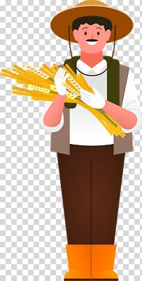 직업 감정 산업 농업 모션 곡류 시골 생태계 파일형식 농부 수확 밀 농장 농촌 기쁨 작업 자연 걷기 농기구 일손 농사 땅 편집이미지 PNG