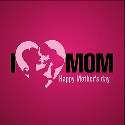 EPS 해외이미지 행복 실루엣 분홍색 일러스트 가족 사랑 사람없음 하트 축하 어머니의날 해외202004 해외일러스트 모양 기념일 감정 컬러 컨셉 관계 촬영기법 미국문화 파일형식 벡터