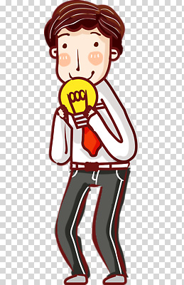 감정 컨셉 회사 비즈니스 사람 라이프 파일형식 남자 기쁨 아이디어 전구 직장 사무실 창의력 표현 행복 디자인 캐릭터 일상 작업 긍정적 편집이미지 PNG