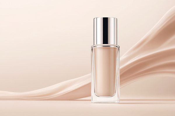 JPG 편집이미지 컬러 유리병 여름 화장 뷰티 화장품 표현 피부 크림 부드러움 베이지색 프라이머 편집실사 계절 병_용기 신체부위 감각 CG 파일형식