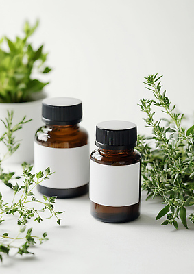 JPG 식물 편집이미지 백그라운드 자연 유리병 건강 환경 두개 상품 허브 조화 편집실사 2 병_용기 CG 생태계 파일형식