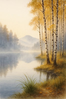 나무 계절 바다 컨셉 잎 날씨 휴식 풍경 생태계 파일형식 호수 안개 자연 숲 버드나무 평화 산 차분 조화 뷰티풀 고요 파도 산책 물가 신선 국내일러스트 일러스트 JPG 단풍 가을