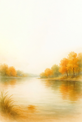 자연요소 식물 계절 감정 컬러 컨셉 잎 날씨 풍경 강 노을 생태계 파일형식 강가 나무 평화 물 차분 자연 노란색 물결 뷰티풀 고요 여유 숲 물가 하늘 일출 안개 반사 국내일러스트 일러스트 JPG 단풍 가을