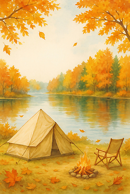 자연요소 식물 계절 감정 컬러 가구 컨셉 잎 불 레저 캠핑도구 생태계 파일형식 캠핑 호수 자연 불꽃 텐트 의자 나무 풍경 여행 야외 여유 숲 물 고요 금색 인기 휴식 국내일러스트 일러스트 JPG 단풍 가을