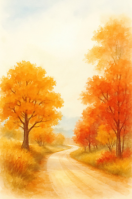 식물 계절 컬러 컨셉 잎 휴식 라이프 태양 야외활동 생태계 파일형식 풍경 나무 노란색 주황색 길 자연 일상 평화 햇빛 뷰티풀 색감 산책 소풍 하늘 잔디 주말 여행 국내일러스트 일러스트 JPG 단풍 가을