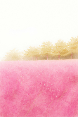 JPG 나무 식물 꽃 분홍색 컬러 백그라운드 꽃밭 일러스트 자연 생명 밝음 풍경 초원 햇빛 평화 마을 봄 가을 뷰티풀 국내일러스트 AI일러스트 AI콘텐츠 계절 컨셉 태양 생태계 파일형식