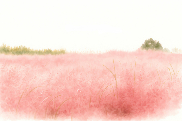 JPG 나무 꽃 분홍색 여행 일러스트 자연 하늘 풍경 초원 야외활동 평화 일출 일몰 산책 감상 들꽃 가을 국내일러스트 AI일러스트 AI콘텐츠 식물 계절 컬러 컨셉 휴식 노을 생태계 파일형식