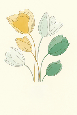 JPG 모양 식물 디자인 꽃 감정 예술 선 컬러 꽃다발 백그라운드 일러스트 자연 편안함 모던 조화 뷰티풀 색채 국내일러스트 AI일러스트 AI콘텐츠 감각 생태계 파일형식