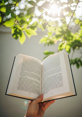 JPG 나무 편집이미지 손 여유 잎 자연 취미 책 독서 햇빛 평화 즐거움 오후 의료성형뷰티 편집실사 AI인물포토 AI콘텐츠 식물 감정 컨셉 신체부위 태양 CG 생태계 파일형식 AI포토