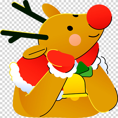 잡화 계절 기념일 감정 크리스마스 포유류 모션 사슴 파일형식 루돌프 축제 장갑 빨간코 행복 겨울 장식 기다림 조명 편집이미지 PNG