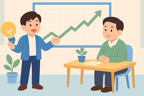 컨셉 비즈니스 모션 말하기 사람 사무용품 파일형식 벡터 회의 아이디어 발표 그래프 남자 커뮤니케이션 듣기 메모지 공간 대화 성장 계획 전략 상호작용 사무실 감정 군중 국내일러스트 AI파일 일러스트