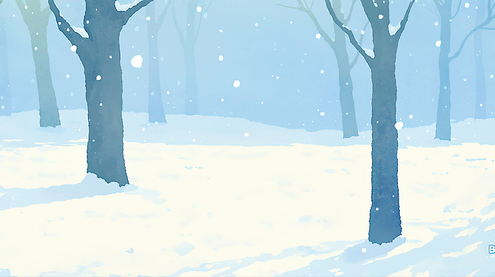 나무 식물 계절 컨셉 휴식 눈_날씨 생태계 파일형식 겨울 숲 자연 평화 고요 풍경 하늘 눈송이 차분 나뭇가지 눈덮임 산책 조용 날씨 국내일러스트 JPG 일러스트