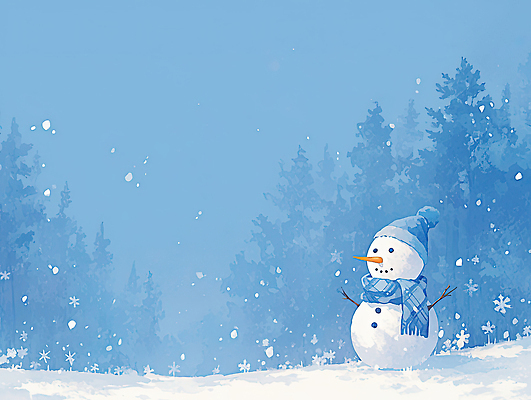 식물 계절 컬러 컨셉 눈_날씨 내부 생태계 파일형식 눈사람 겨울 숲 풍경 자연 고요 하늘 파란색 눈내림 차가움 귀여움 나무 실내 야외 산 조화 국내일러스트 JPG 일러스트