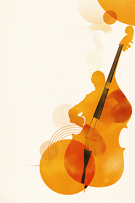 JPG 디자인 감정 문화 예술 음악 컬러 연주 일러스트 노래 그래픽 소리 그림 감성 조화 색감 창작 콘트라베이스 국내일러스트 AI일러스트 AI콘텐츠 컨셉 현악기 문화예술 파일형식