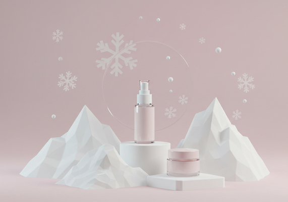 JPG 편집이미지 분홍색 백그라운드 겨울 조명 산 눈꽃 화장품 전시 상품 편안함 피부관리 스킨케어 뷰티풀 시각디자인 디테일 편집실사 디자인 계절 컬러 눈_날씨 뷰티 감각 CG 파일형식