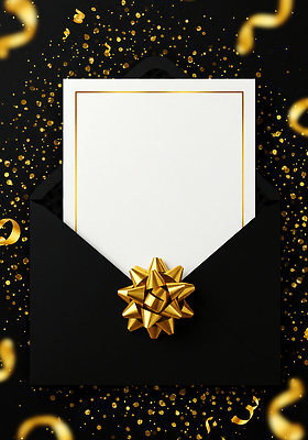 편집이미지 컬러 모션 카드_감사 이벤트 오브젝트 파일형식 봉투 리본 금색 검은색 반짝임 장식 축제 파티 선물 문구용품 포장 쇼핑 이미지편집 JPG 초대장