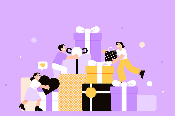 기념일 어린이 컬러 백그라운드 이동 일러스트 포장 모션 협력 선물 사람 성인 일상 그래픽 친구 상자 파티 쌓기 보라색 하트 즐거움 국내일러스트 AI파일 모양 감정 컨셉 관계 이벤트 라이프 파일형식 벡터