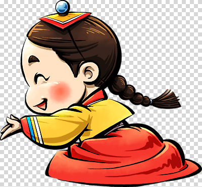 동양문화 전통 아시아 컨셉 한국 표정 사람 신체부위 예절 파일형식 어린이 전통의상 인사 이미지 귀여움 문화 한국문화 해맑음 무릎 웃음 옷 이벤트 편집이미지 PNG