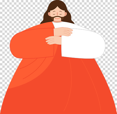 편집이미지 옷 감정 기독교 종교 상징 포옹 친절 따뜻함 사랑 사람 예수 그림 PNG 위로 안기 신_종교 파일형식