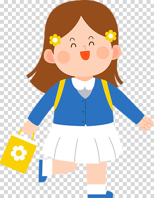 편집이미지 꽃 행복 어린이 가방 학교 웃음 소녀 일상 치마 노란색 즐거움 블라우스 PNG 발걸음 식물 잡화 여자 교육 감정 컬러 상의 하의 표정 사람 라이프 파일형식 옷 생활