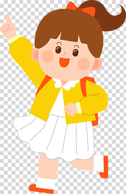 편집이미지 손 리본 어린이 하늘색 배낭 학교 치마 운동 노란색 걷기 귀여움 외투 유치원 흰색 PNG 교육 컬러 컨셉 상의 가방 모션 하의 건강 사람 신체부위 파란색 파일형식 잡화 옷