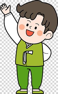편집이미지 전통 행복 감정 문화 어린이 컬러 표정 웃음 귀여움 기쁨 표현 한복 PNG 손흔들기 한국전통 컨셉 모션 사람 전통의상 파일형식