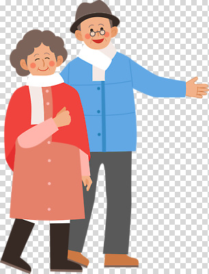계절 여자 노년 남자 감정 관계 모션 표정 목도리 파일형식 할아버지 할머니 겨울 옷 미소 스카프 행복 가족 나란히 걷기 따뜻함 사랑 즐거움 공동체 편집이미지 PNG
