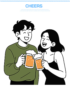 캐릭터 행복 음료 패턴 일러스트 놀이 맥주 대화 웃음 일상 친구 파티 모임 축하 유머 음주 건배 사교 국내일러스트 AI파일 감정 컨셉 무늬 관계 주류 표정 말하기 이벤트 라이프 파일형식 벡터