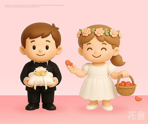 감정 컬러 결혼 컨셉 과일 관계 디저트 이벤트 3D 바구니 파일형식 결혼식 신랑 케이크 과일바구니 오브젝트 사랑 행복 커플 파티 축하 기념일 캐릭터 분홍색 편집3D PSD 편집이미지 화동