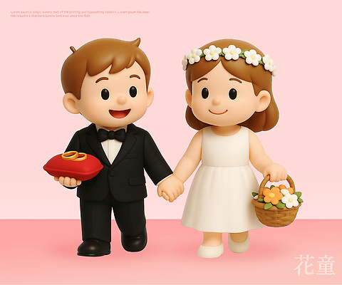 꽃 감정 결혼 컨셉 관계 모션 정장 3D 바구니 반지 파일형식 결혼식 커플 행복 손잡기 턱시도 꽃바구니 결혼반지 귀여움 장식 사랑 축하 오브젝트 인형 편집3D PSD 편집이미지 화동