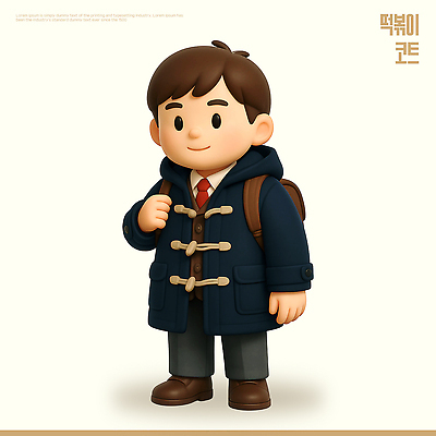 PSD 편집이미지 캐릭터 디자인 패션 어린이 포즈 백그라운드 겨울 따뜻함 미소 유행 귀여움 코트 도시 스타일 편집3D 계절 컨셉 표정 사람 3D 외투 파일형식