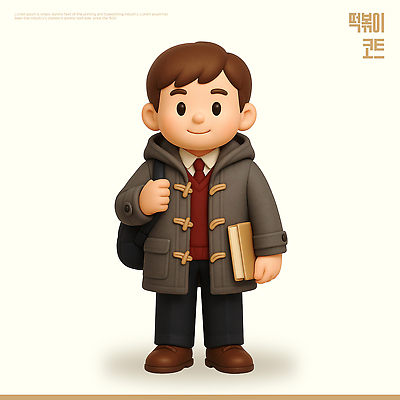 PSD 나무 편집이미지 캐릭터 디자인 남자 겨울 따뜻함 미소 책 코트 스케치 부드러움 편집3D 식물 계절 표정 미술 사람 3D 외투 감각 파일형식