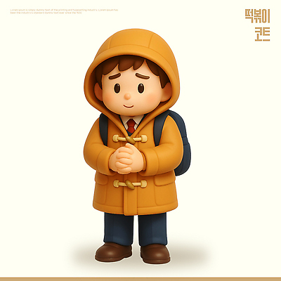 PSD 편집이미지 캐릭터 어린이 가방 학교 소년 일상 귀여움 주황색 코트 분위기 망토 수줍음 등교 오후 스타일 편집3D 잡화 교육 남자 감정 컬러 컨셉 사람 라이프 3D 외투 등하교 파일형식
