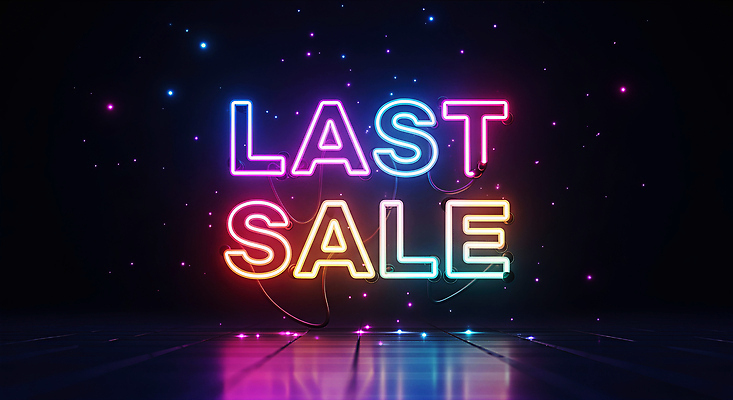 JPG 편집이미지 디자인 컬러 조명 이벤트 반짝임 쇼핑 세일 상점 고객 알림 기회 네온 마지막 마케팅 이미지편집 AI컴퓨터그래픽 AI콘텐츠 모션 파일형식