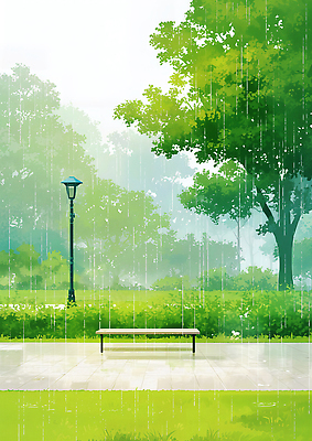 주간 식물 공공시설 길 컬러 컨셉 의자 생태계 파일형식 공원 나무 벤치 잔디 조용 풍경 자연 산책로 조명 이슬 아침 오후 휴식 초록색 공간 물방울 싱그러움 국내일러스트 일러스트 JPG