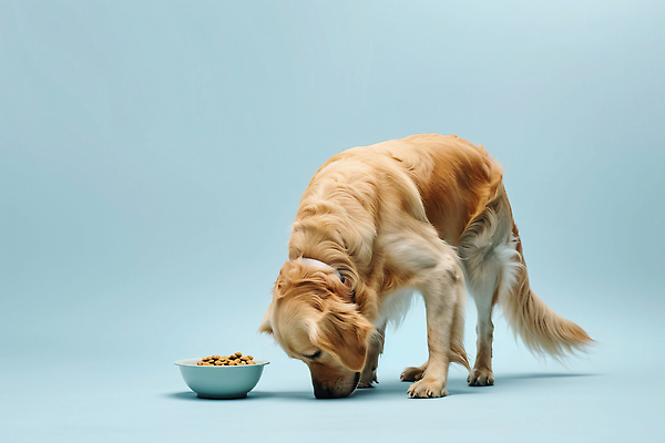 JPG 동물 편집이미지 반려견 백그라운드 모션 건강 파란색 반려동물 골든리트리버 강아지 먹이 먹기 연습 호기심 편집실사 AI포토 AI콘텐츠 감정 컬러 컨셉 개 리트리버 CG 파일형식