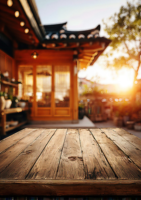 JPG 편집이미지 건축 문화 여유 고건축 자연 한국 풍경 햇빛 평화 정원 일몰 목조 나무탁자 뷰티풀 편집실사 AI컴퓨터그래픽 AI콘텐츠 건축물 감정 아시아 컨셉 탁자 태양 노을 CG 생태계 파일형식