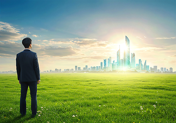 JPG 편집이미지 응시 남자 자연 하늘 미래 한국 풍경 초원 건물 빛 환경 도시 의료성형뷰티 이미지편집 AI컴퓨터그래픽 AI콘텐츠 건축물 시선 아시아 컨셉 사람 생태계 파일형식