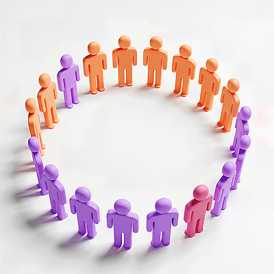 JPG 모양 편집이미지 디자인 인형 컬러 커뮤니케이션 여러명 보라색 주황색 모임 원형 그룹 배열 소통 인원 이미지편집 도형 다수 컨셉 사람 파일형식