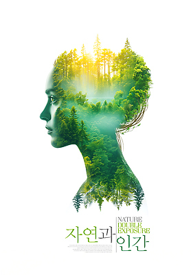 JPG 편집이미지 디자인 감정 예술 자연 형상 사람 평화 표현 숲 연결 조화 뷰티풀 창의성 이미지편집 컨셉 생태계 파일형식